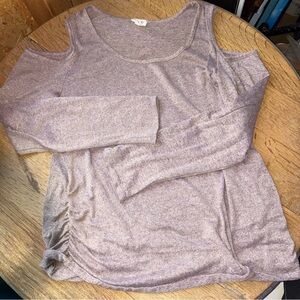 Siren Lily Lavender Cold Shoulder Long Sleeve Top